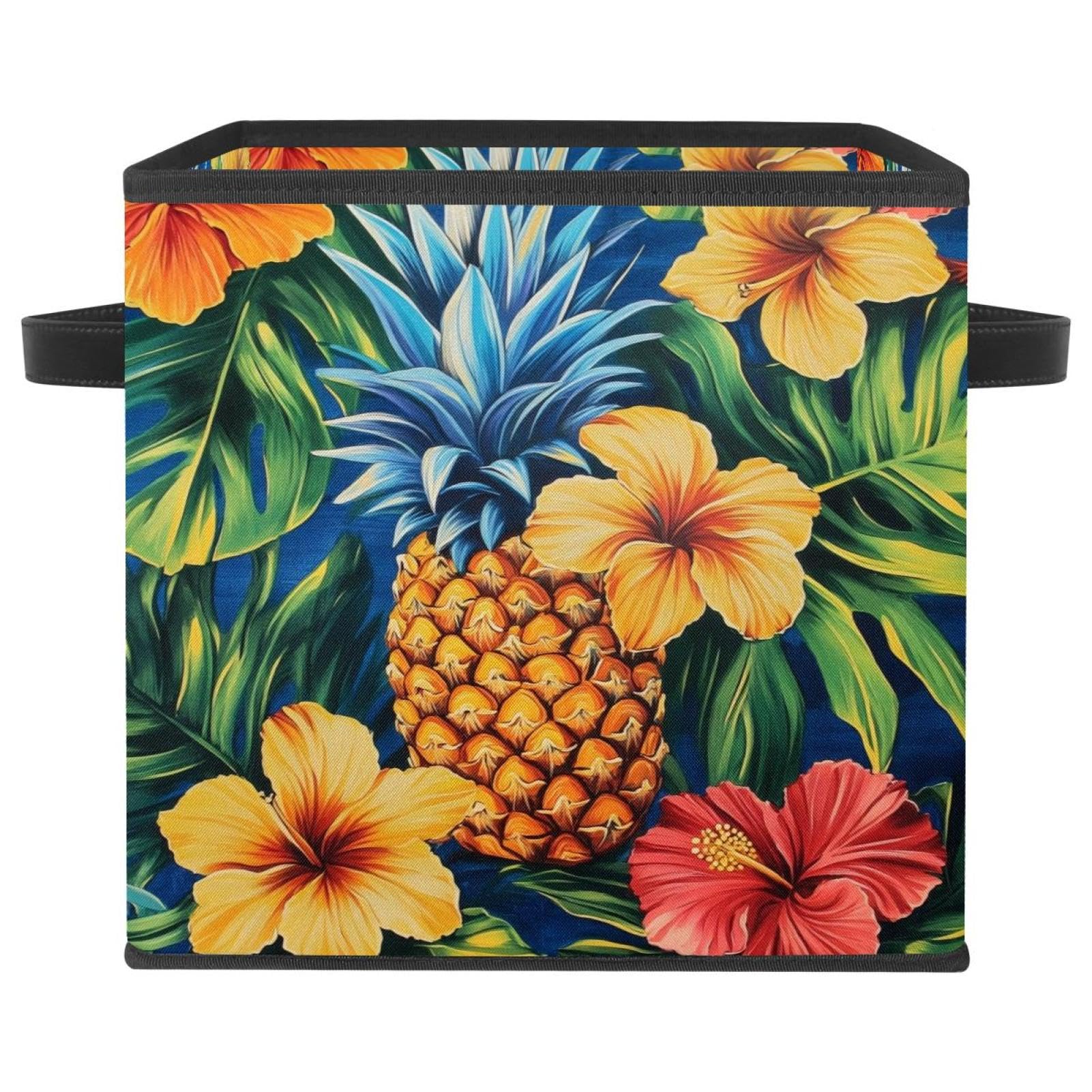 Boîte de rangement de qualité supérieure en tissu Oxford durable à motif floral
