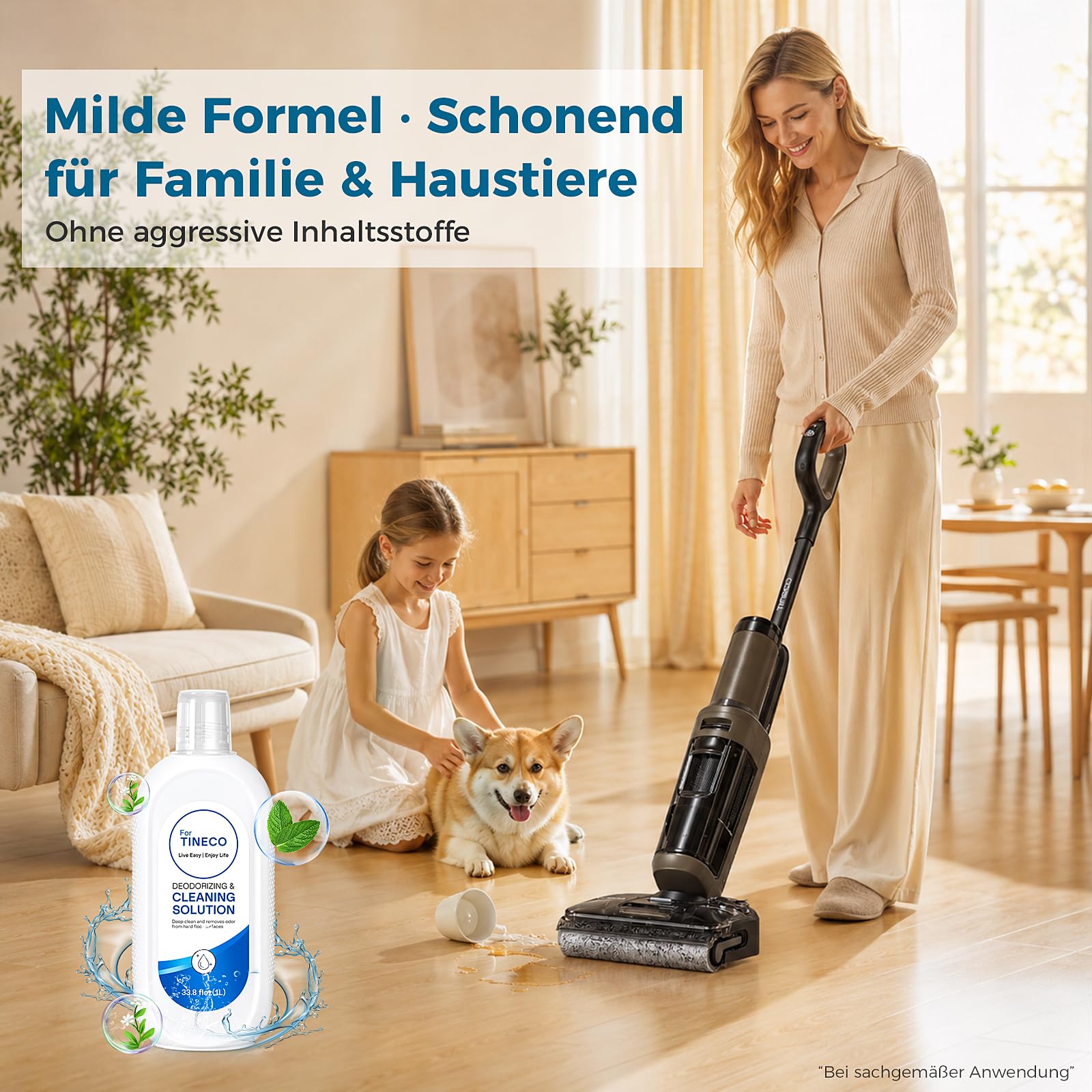 Tineco Multi-Surface środek czyszczący 2 x 1 l, roztwór czyszczący do odkurzacza Tineco na mokro i sucho i6, Floor One S5/S6/S7, seria S9 Artist & Stretch do wszystkich uszczelnionych twardych podłóg