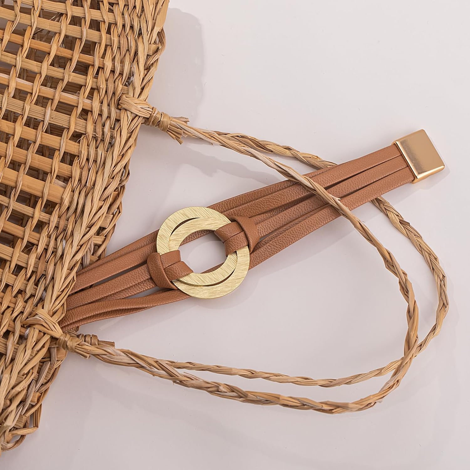 FANCY SHINY Infinity Leather Wrap Bracelets Boho Cuff Bracelets Cute Stackable Bangle with Magnetic Clasp Jewelry Gifts for Women - Image 4