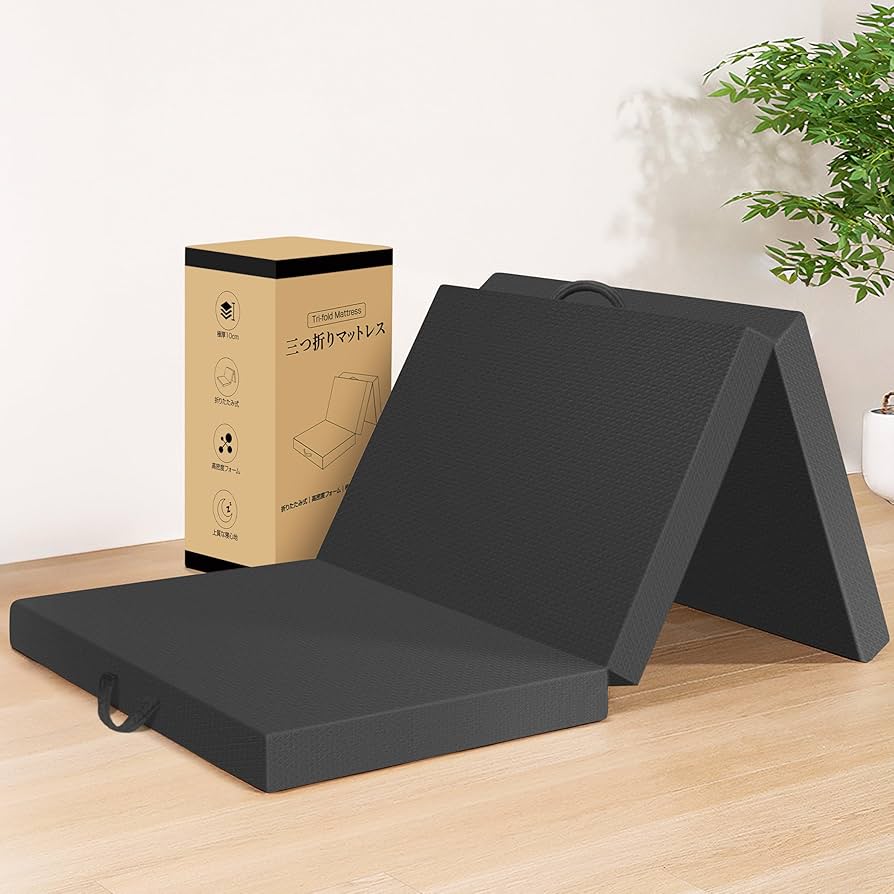 マットレス 折り畳み シングル 厚さ10cm 高反発腰の負担を軽減 硬め敷布団 Amazon｜マットレス 折り畳み シングル【取っ手付き】厚さ10cm