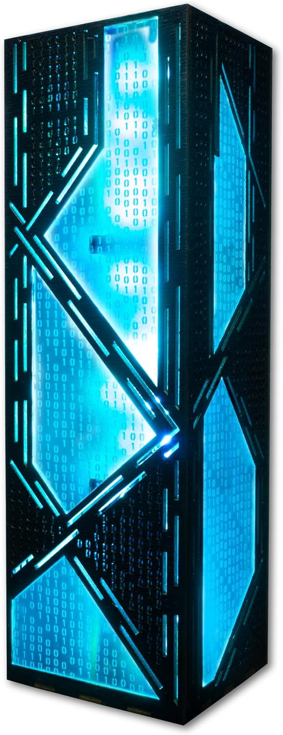 Binary Code Lamp | Falling Numbers | Cyber Style Night Lamp | Lantern Gift for Programmer Gamer Gaming Room | IT Coding Decoration