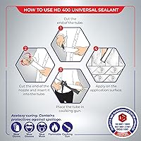 Vista 5 de Apel Sellador de silicona transparente multiusos impermeable (1 x 10.5 onzas líquidas), 100% silicona para calafatear, resistente a la intemperie