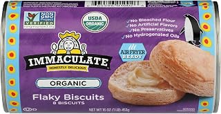 Immaculate Baking Organic Flaky Biscuits, Ready to Bake 8 Count 16oz - Certified Organic, No Artificial Additives
