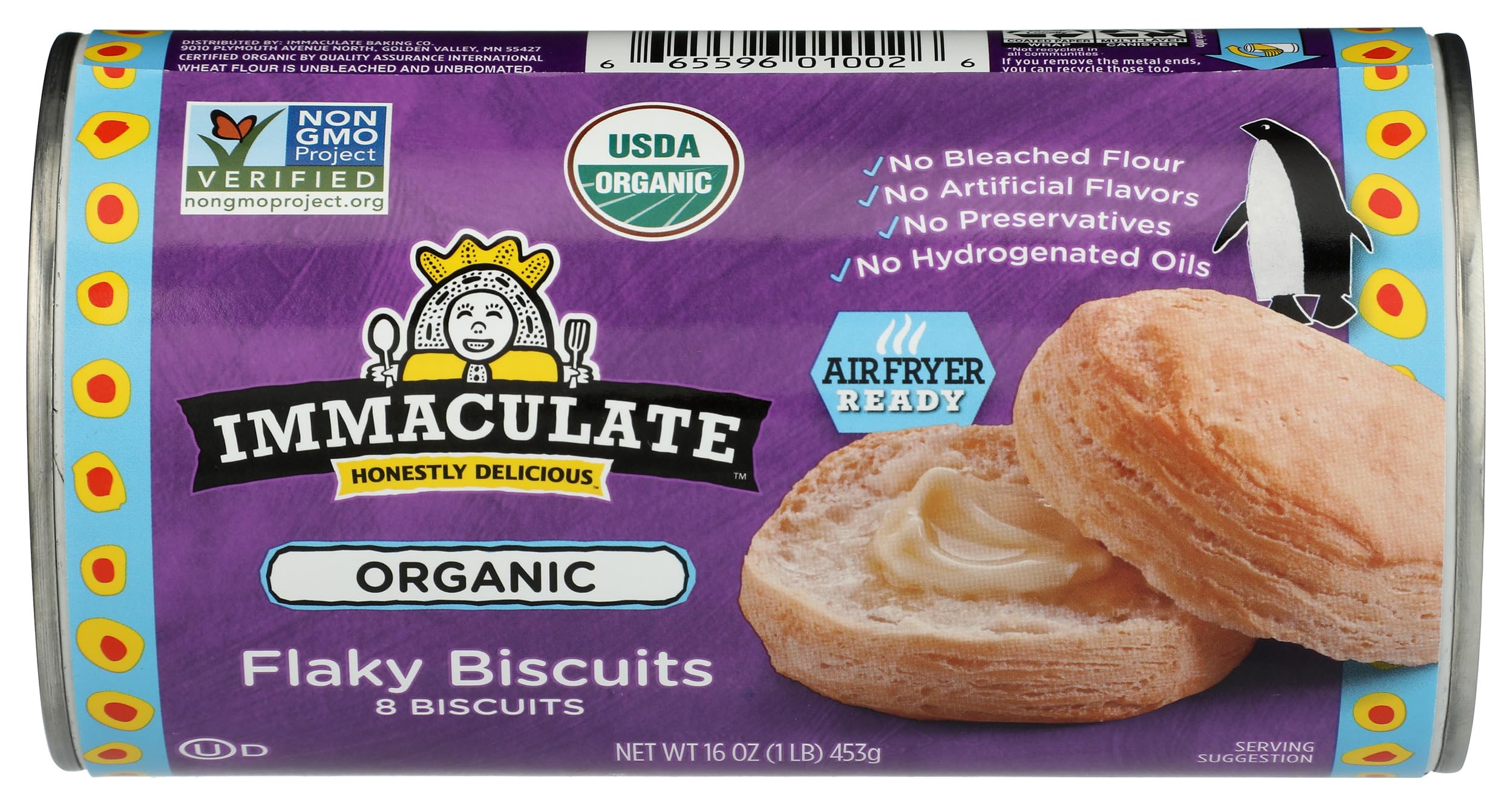 Immaculate Baking Organic Biscuits, Ready to Bake Flaky Biscuits, 8 Count, 16 oz