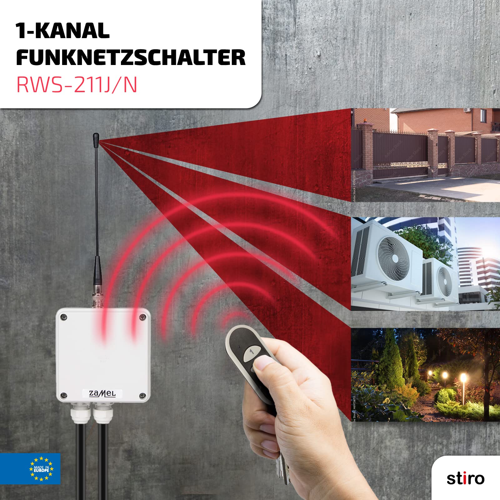 Zamel RWS-211 J/N RWS Funkschalter Set, 1 Stück, Weiss