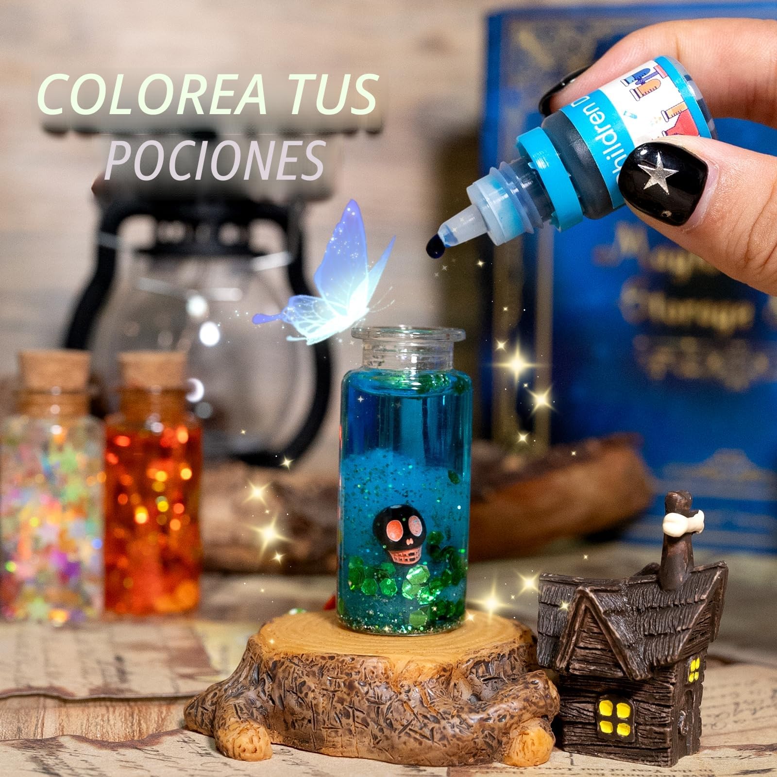 LDomet Kit de pociones mágicas para niños, mezcla 20 botellas de poción de polvo de hadas, decoraciones de fiesta de Navidad de Halloween, regalo creativo para niños y niñas de 6, 7, 8, 9, 10 años en