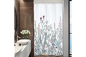 Riyidecor Wildflower Walk-In Shower Curtain