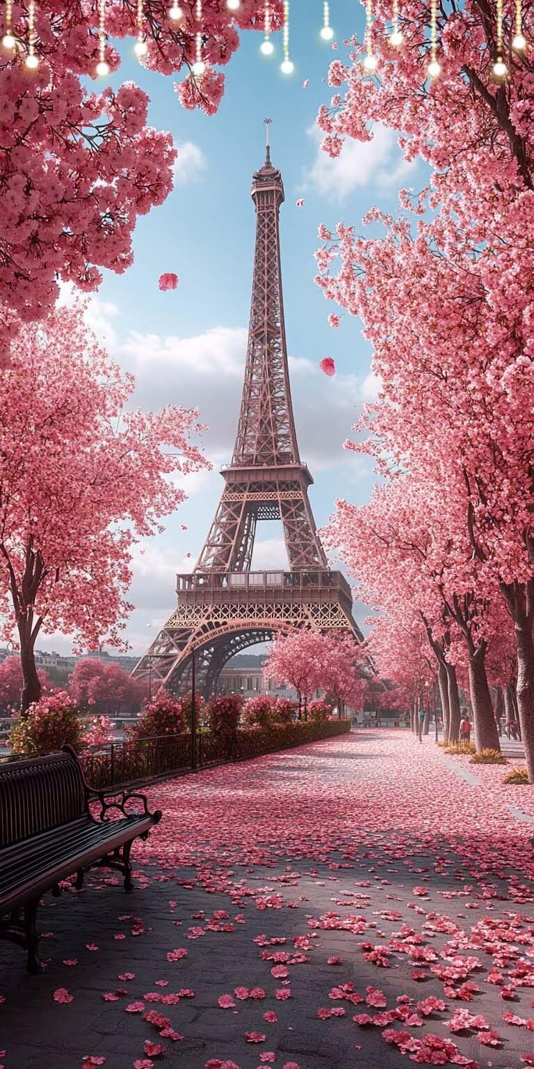 Żelazna wieża do malowania po numerach, kwiaty wiśni, duży obraz po numerach, dla dorosłych, zestawy do malowania po numerach, 50 x 150 cm, bez ramy, DIY, akrylowy obraz z cyframi dla kobiet