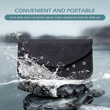 leechio 2 PCS Faraday Bags for Phones, Faraday Bag Pouch Shield Cage Wallet Phones, Anti-tracking Anti Theft Car Protection Signal, Signal Blocker Pouch Case Bag Handset Function Bags (Black)
