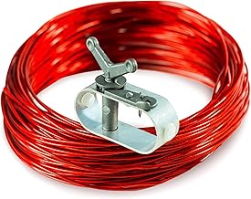 Pool Cover Cable and Winch Kit, 100 Ft Wire with Zinc Alloy Ratchet Winch, Above Ground Pool Cover Wire, Fits Round, Oval, Rectangular Pools
