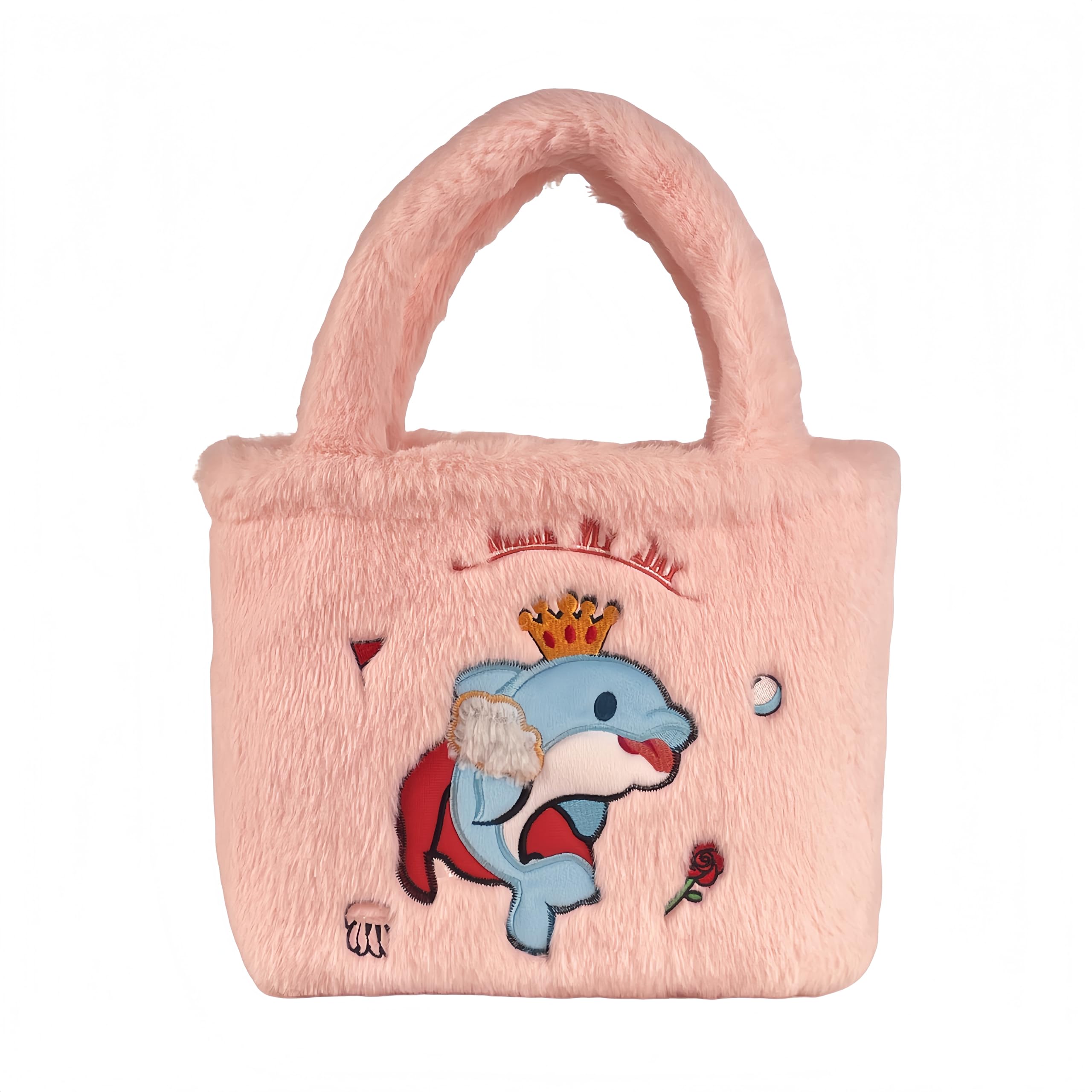Kids Plush Tote Bag – Ocean Animal Handbag for Girls, Soft Furry Shoulder Bag for School, Travel & Gifts