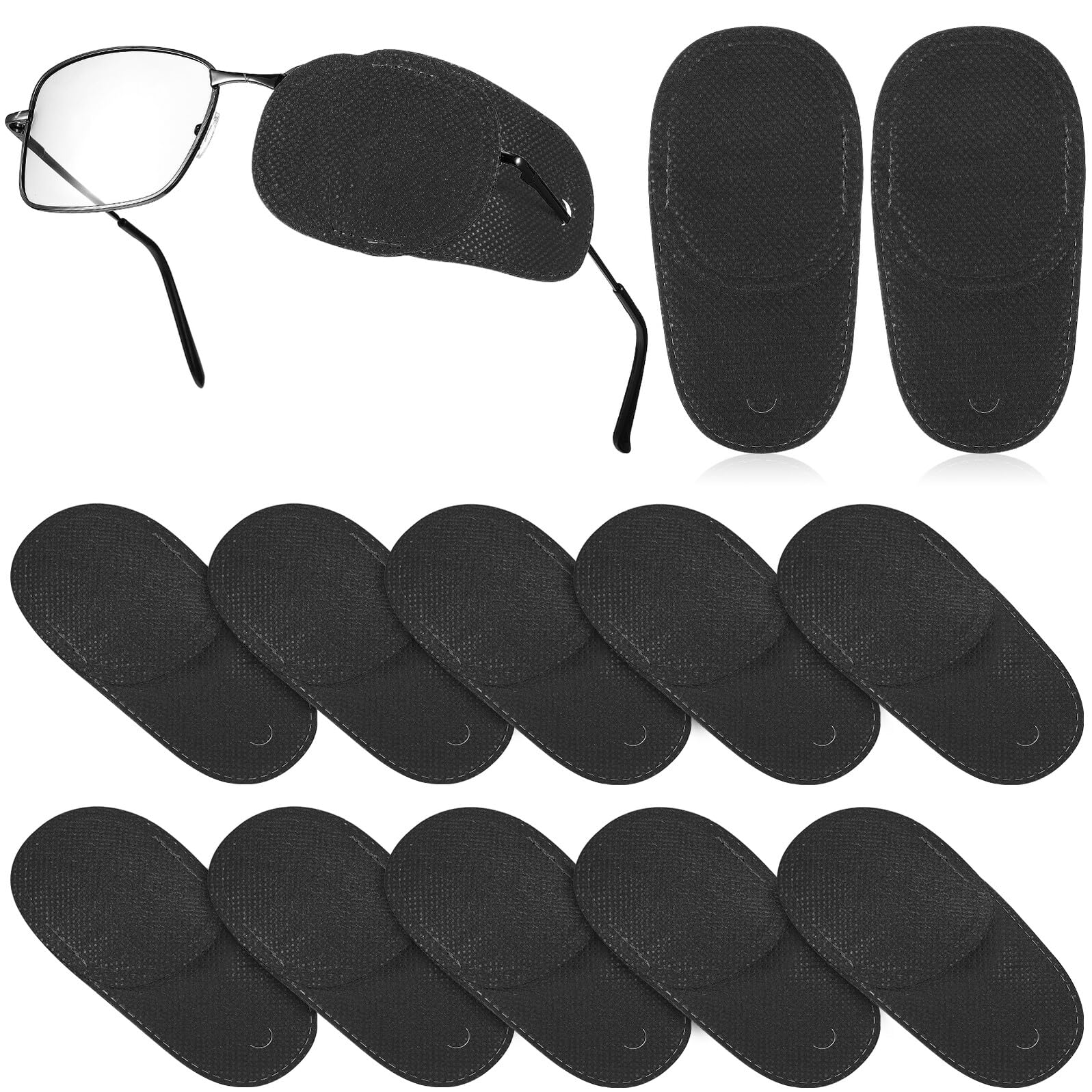 ibasenice para Entrenar Ojo Perezoso para Gafas Infantiles de Tela No Tejida 12 Parches Oculares Fáciles de Usar en Casa o Viaje