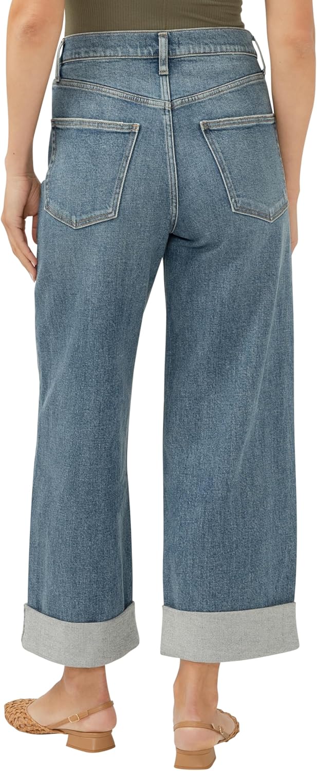 Silver Jeans Co. Women's Be Easy High Rise Wide Leg Crop Jeans - Image 3
