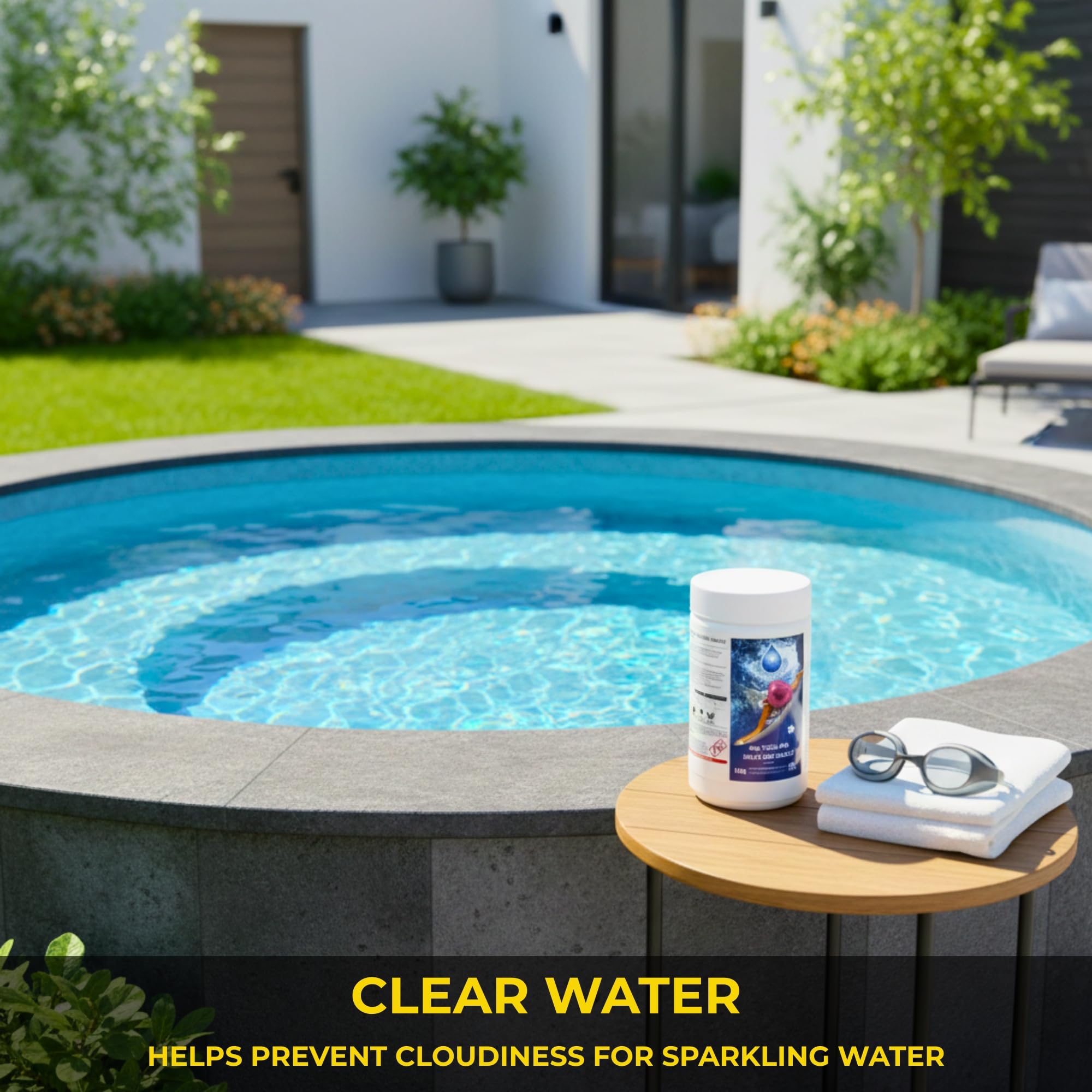 1 Kg Multifunctional Chlorine Tablets 50 x 20g Slow Release, 4 in 1 Sanitiser Stabiliser Algaecide and Clarifier Dispenser Tablets for Hot Tubs, Swimming Pools, Spas and Paddling Water Cleaning — view 5