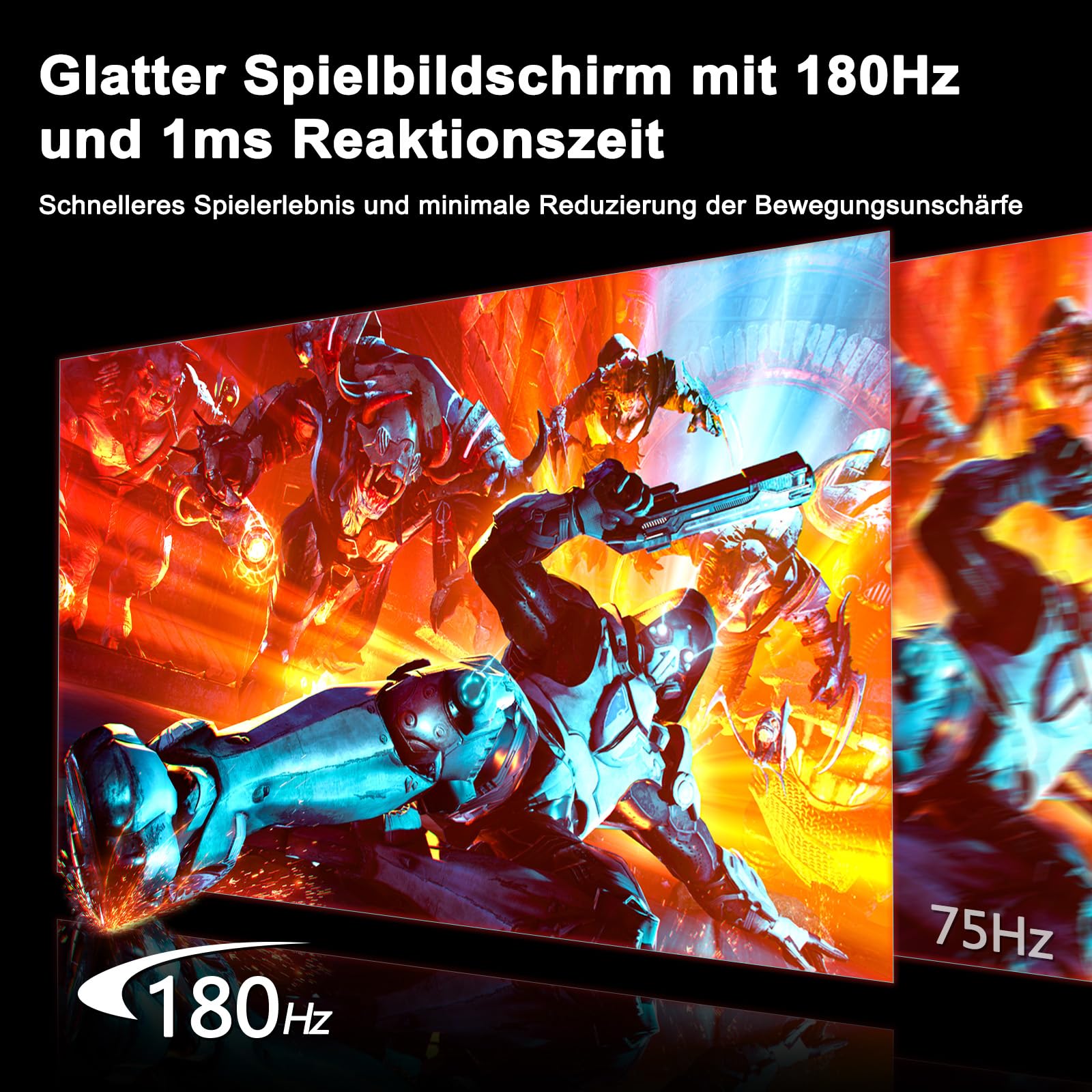 Minifire Monitor Gaming da 27 pollici WQHD 2K, 180 Hz - Pannello Rapid IPS (2560 x 1440), OD 1ms, HDR, 120% sRGB, AMD FreeSync+ HDMI 2.0, DP 1.2 (cavo DP incluso)