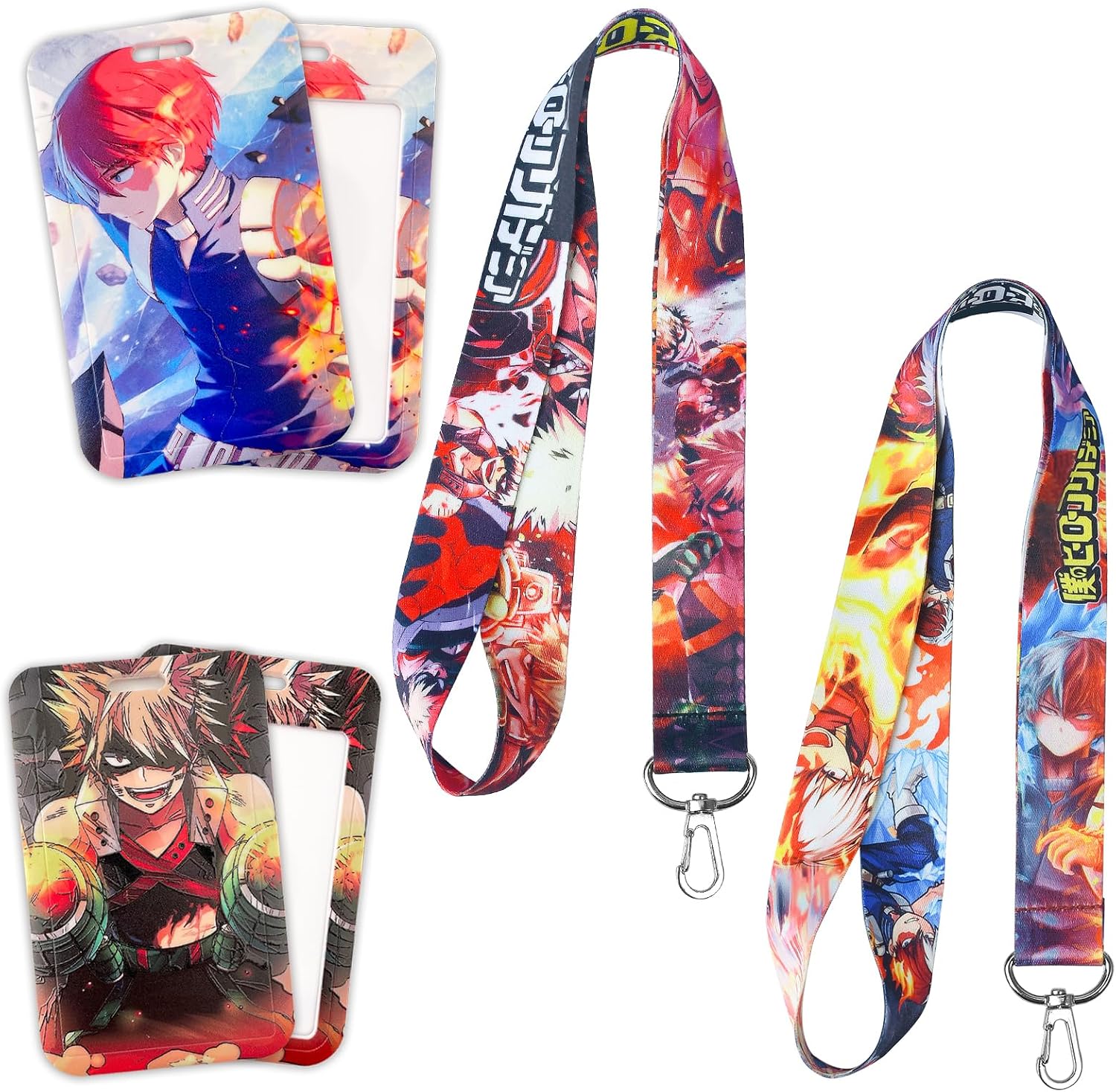 Anime Hero Lanyard with ID Holder(2 Pack) for Key String Wallet