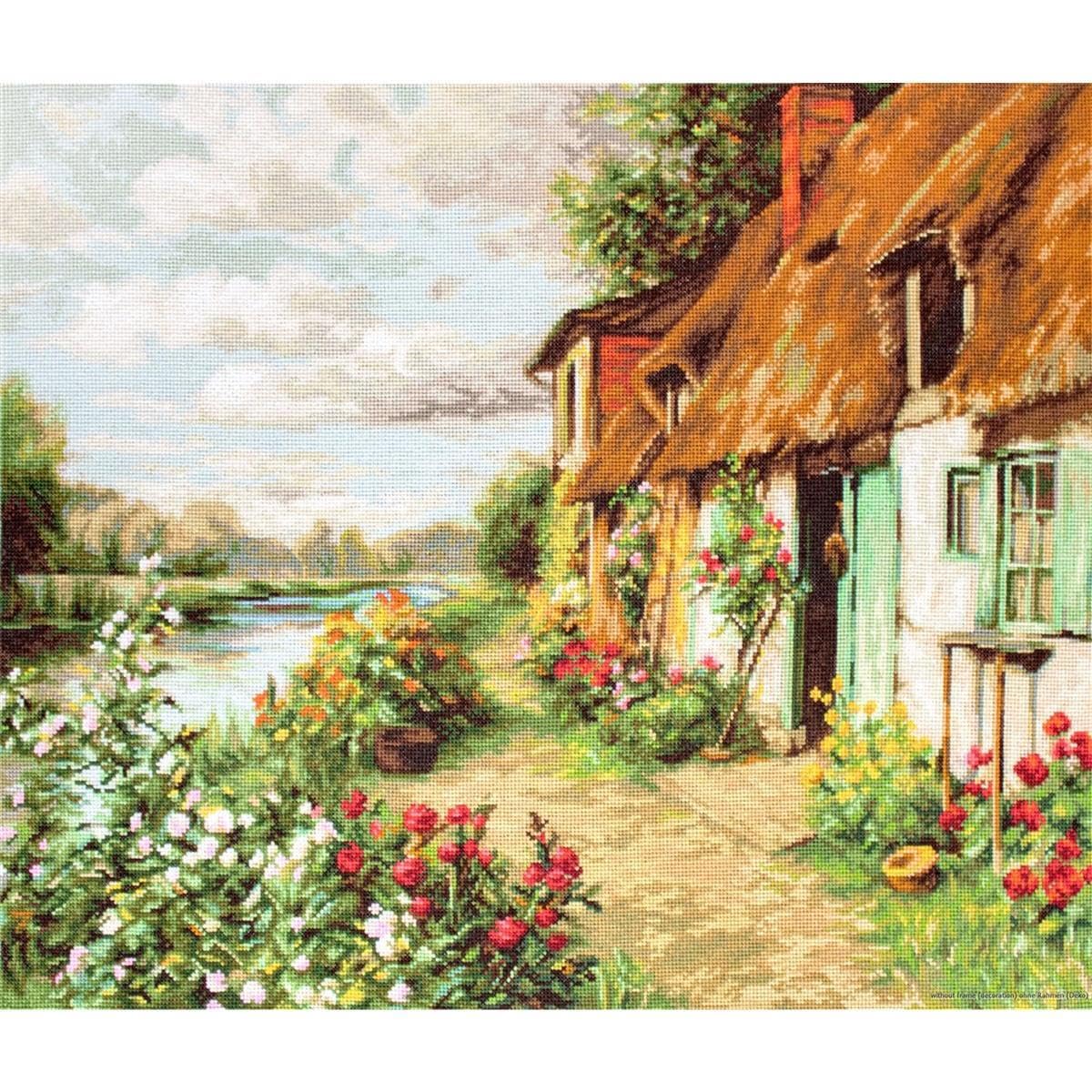 Luca-S Multicoloured B571 Landscape Cross Stitch Kit Cotton, Multi-Coloured 42.5 X 34 Cm