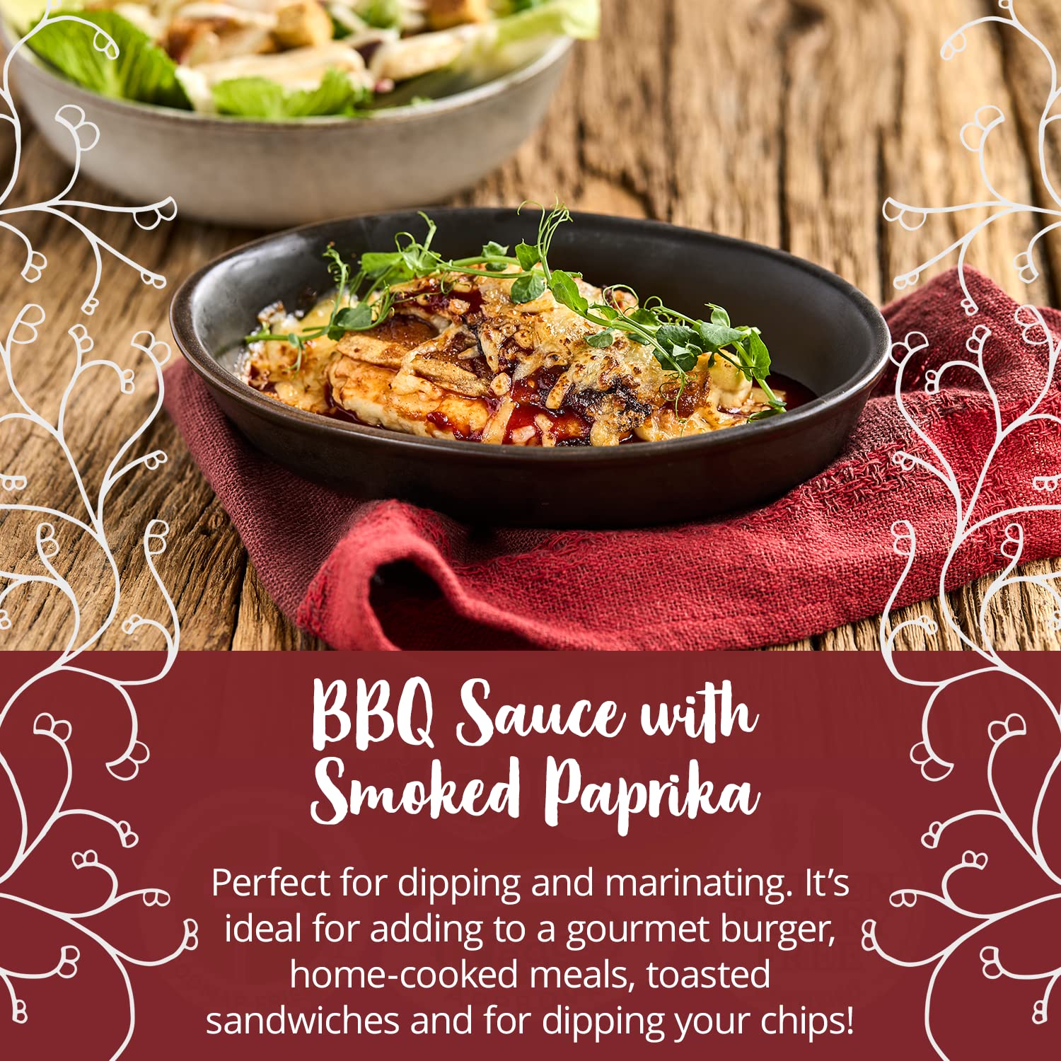 Bay's Kitchen FODMAP sos BBQ z wędzonym papryką do grilla i domowego gotowanego jedzenia, bezglutenowy, przyjazny dla IBS i odpowiedni dla wegan, butelka 275 g
