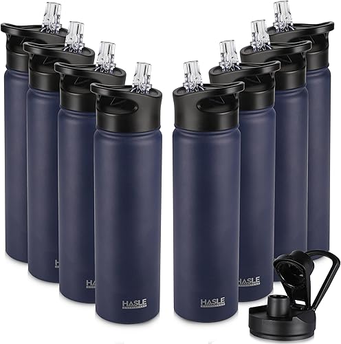 Miniatura 79 de HASLE OUTFITTERS Botella de agua deportiva de acero inoxidable de 32 onzas, aislada al vacío, de doble pared, a prueba de fugas, con 2 tapas (tapa