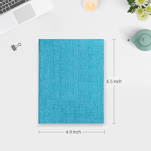 Miniatura 2 de Mublalbum Álbum de fotos pequeño, 2 unidades, azul, cubierta de lino, capacidad para 52 fotos verticales de 4 x 6 pulgadas