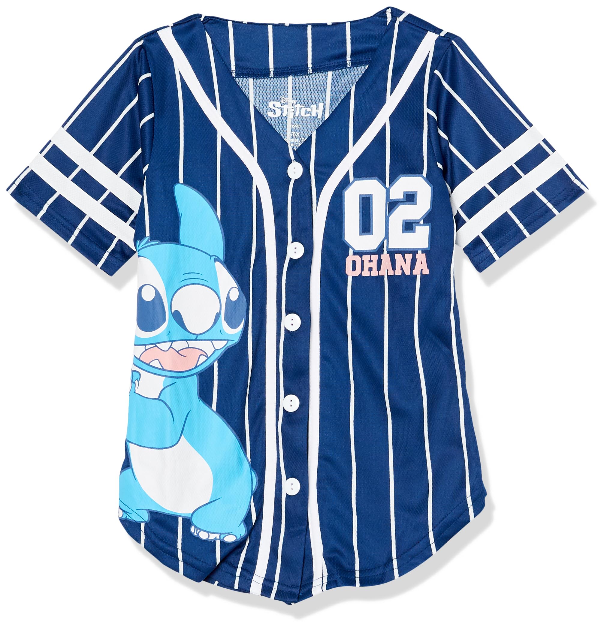 Disney Girls Lilo & Stitch Ohana Baseball Jersey Mesh - softball | Mubboo