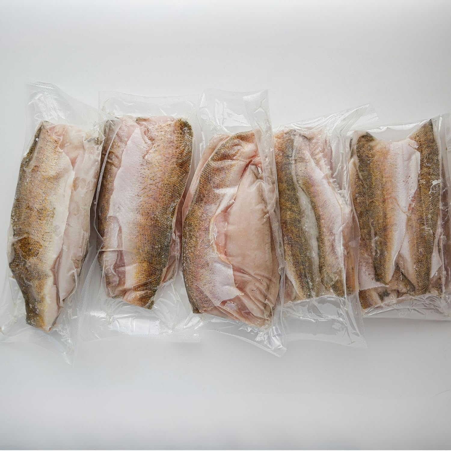Wild Caught Canadian Walleye Fillets, Skin-On, Frozen, Vacuum Packed, 11 lbs, Medium Sized 6-8 oz Fillets