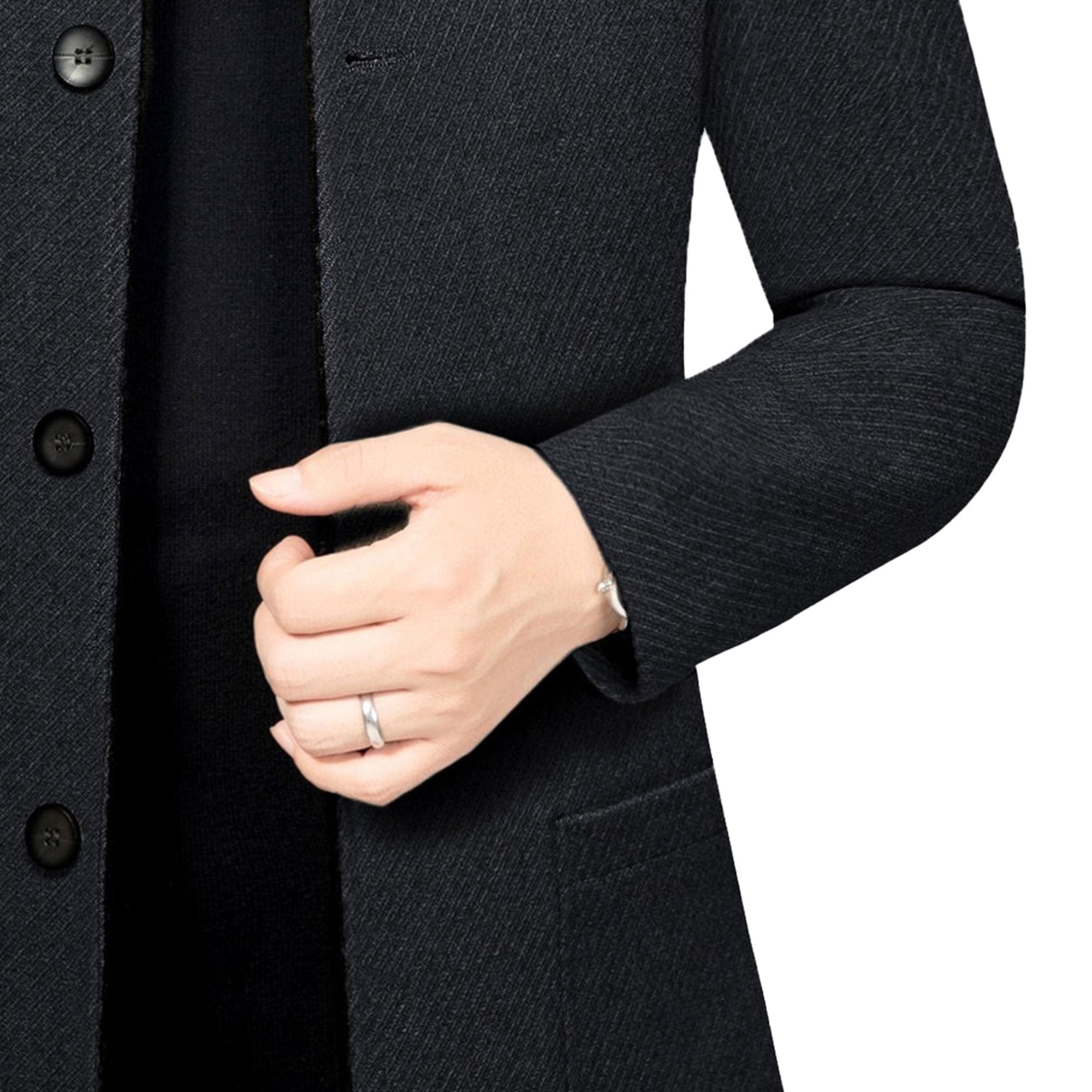 JEShifangjiusu Giacca classica da uomo con colletto alla coreana, slim fit, tunica cinese, con bottoni, colletto alla coreana, cappotti sportivi
