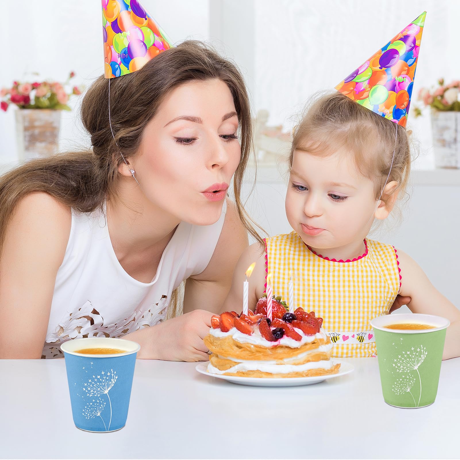 LITOPAK Confezione da 1200 bicchieri di carta usa e getta colorati per bicchieri da bagno e mini bicchieri di carta per feste, viaggi ed eventi.