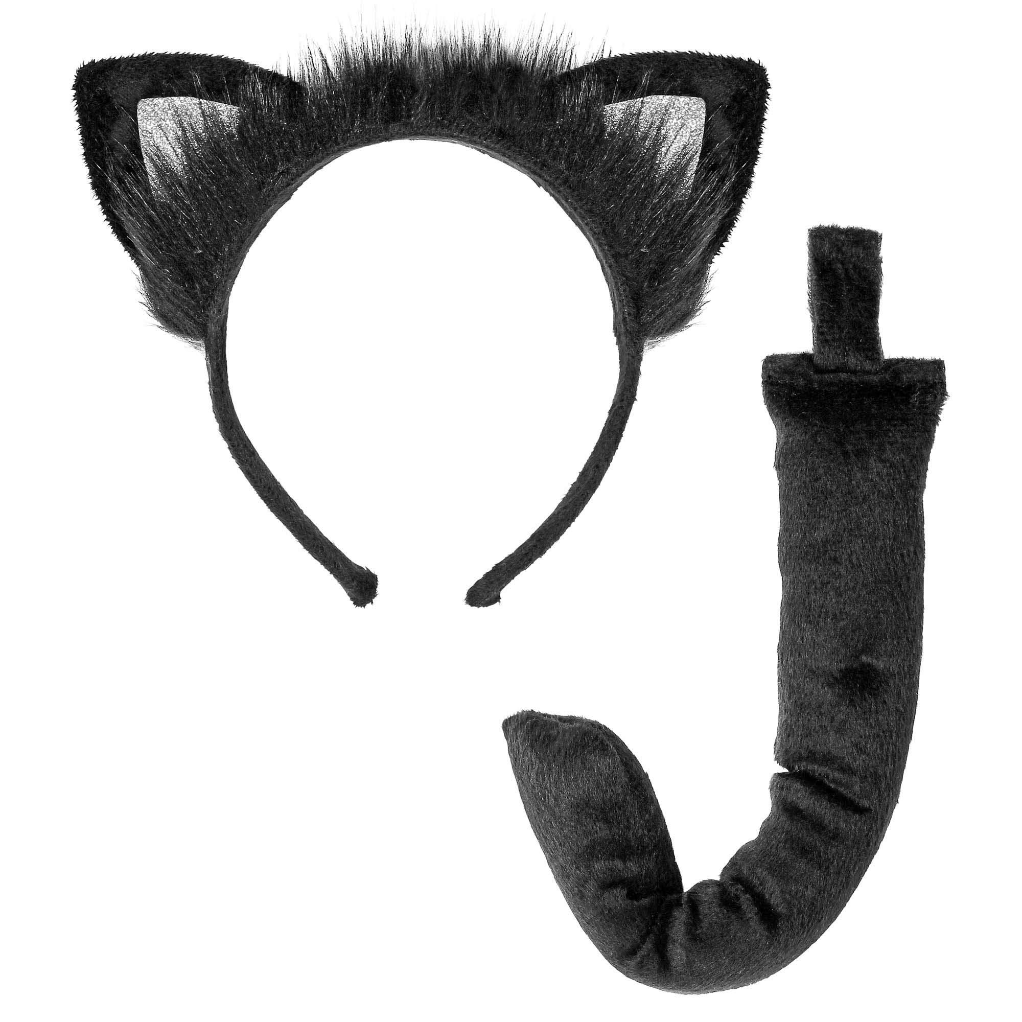 Widmann 09734 Cat Set, Ears and Tail, Black, Standard Size