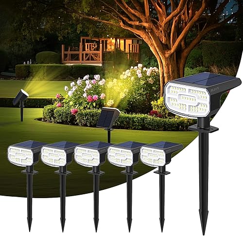 Miniatura 29 de Focos solares para exteriores, impermeables, IP65, paquete de 4, 2 CCT (3000 K/6500 K), 4 modos de iluminación seleccionables, luces solares solares