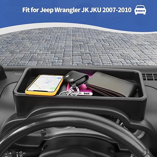 Miniatura 4 de RT-TCZ Organizador de bandeja de almacenamiento para Jeep Wrangler JK JKU 2007 2008 2009 2010 negro accesorios de almacenamiento