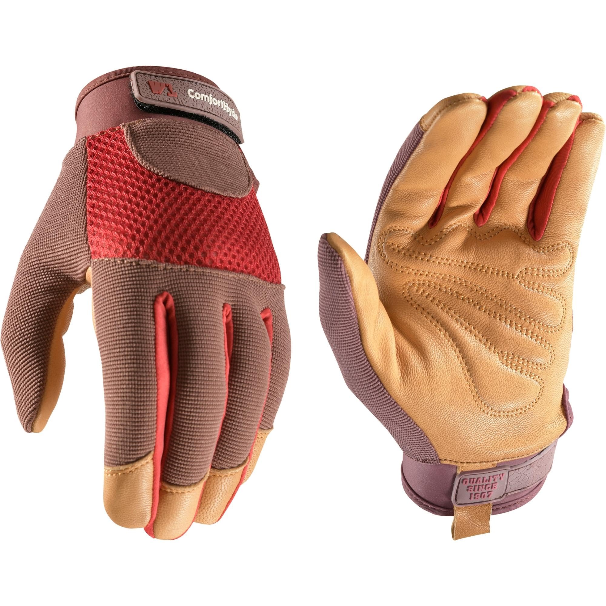Wells Lamont Women's ComfortHyde Leather Hybrid Work Gardening Gloves