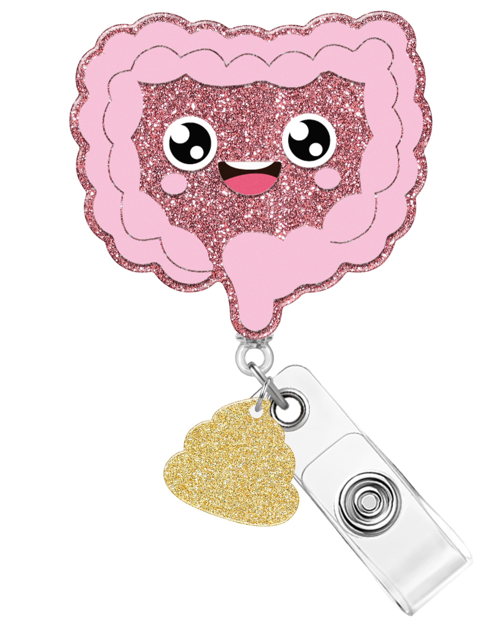 Plifal Badge Reel Holder Retractable with ID Clip for Nurse Nursing - Poop Cute Name Tag Card Funny Accessories with Alligator Clip for Office Student Work Hospital — image 1