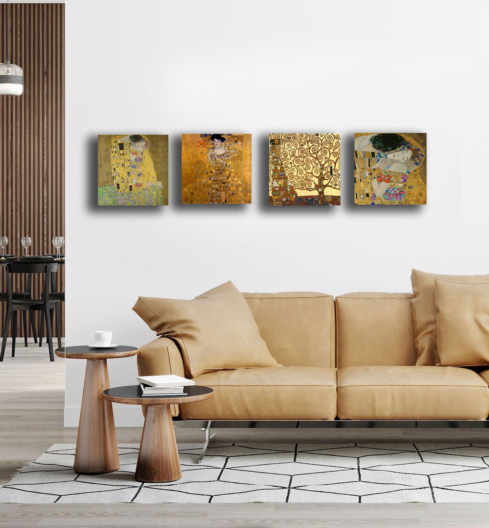 Set Di 4 Quadri Moderni Su Tela - Stampa Astratta XXL, Ideale Per Soggiorno, Camera, Ufficio O Bar - Foto 5