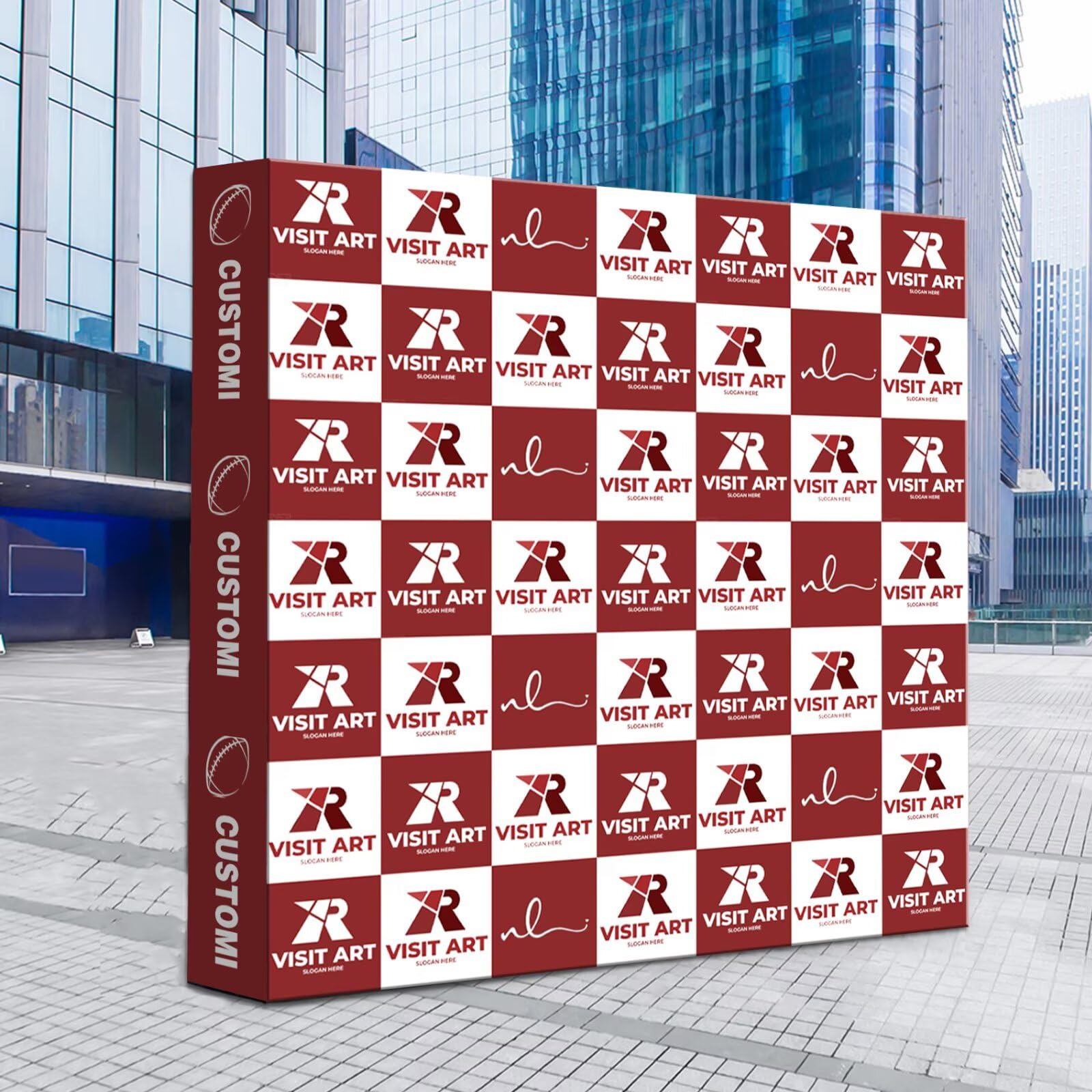 Tragbarer Pop-Up-Präsentationsständer, 2,5 x 3 m, Aluminiumrahmen, Messeständer, großer Spannstoff, Präsentationsständer für Geschäfte, Einkaufszentren, Campus, Hochzeiten, Unternehmen