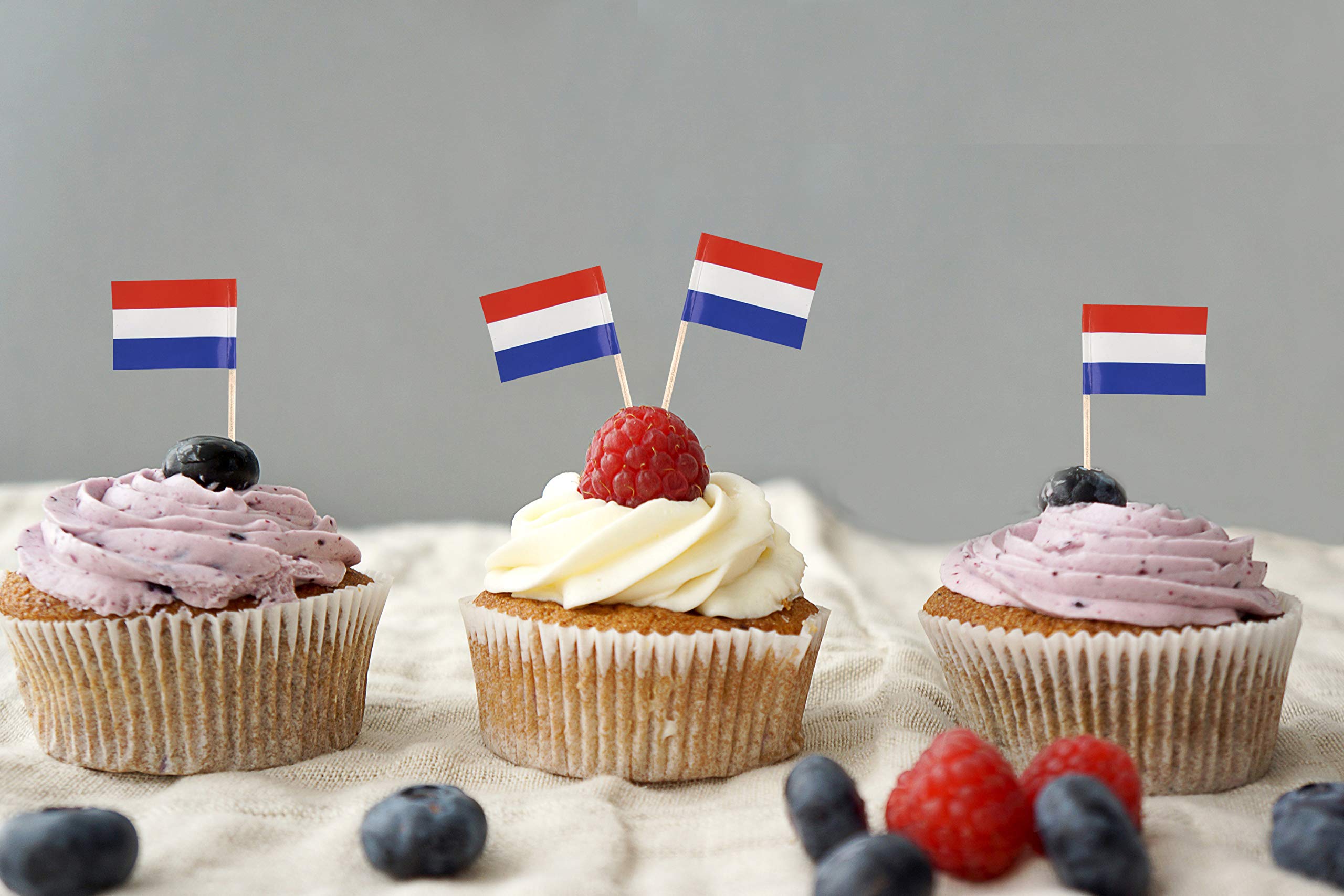 100 Stück Zahnstocher Mit Niederländischer Flagge – Cupcake-Topper, Dekoration Für Partys