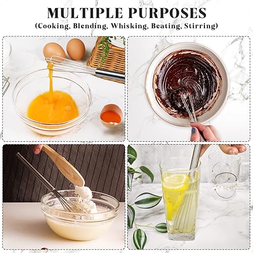 Miniatura 6 de Webake Mini batidores de acero inoxidable de 10.25 pulgadas, pequeños batidores de café expreso, distribución de café pequeño, batidor de barra