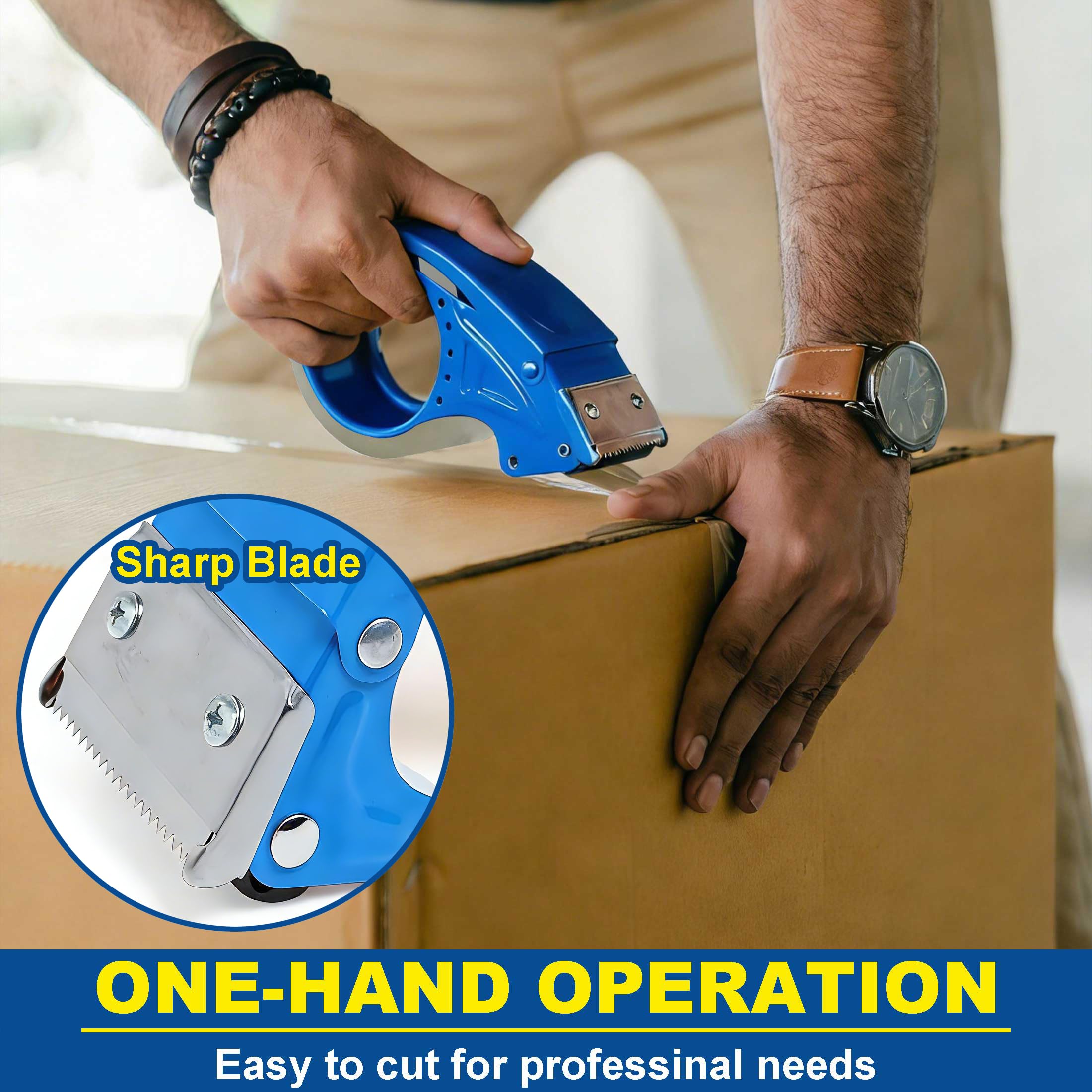 Nastro adesivo trasparente largo 2 pollici con dispenser in metallo