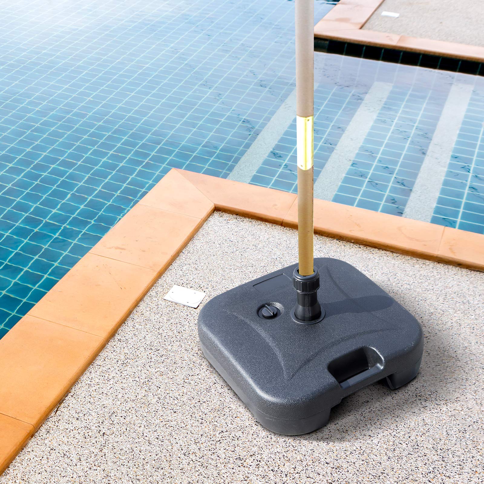 Set Di 2 Basi Per Ombrellone Outsunny - Riempibili Con Acqua O Sabbia, Nero, Ideale Per Giardino