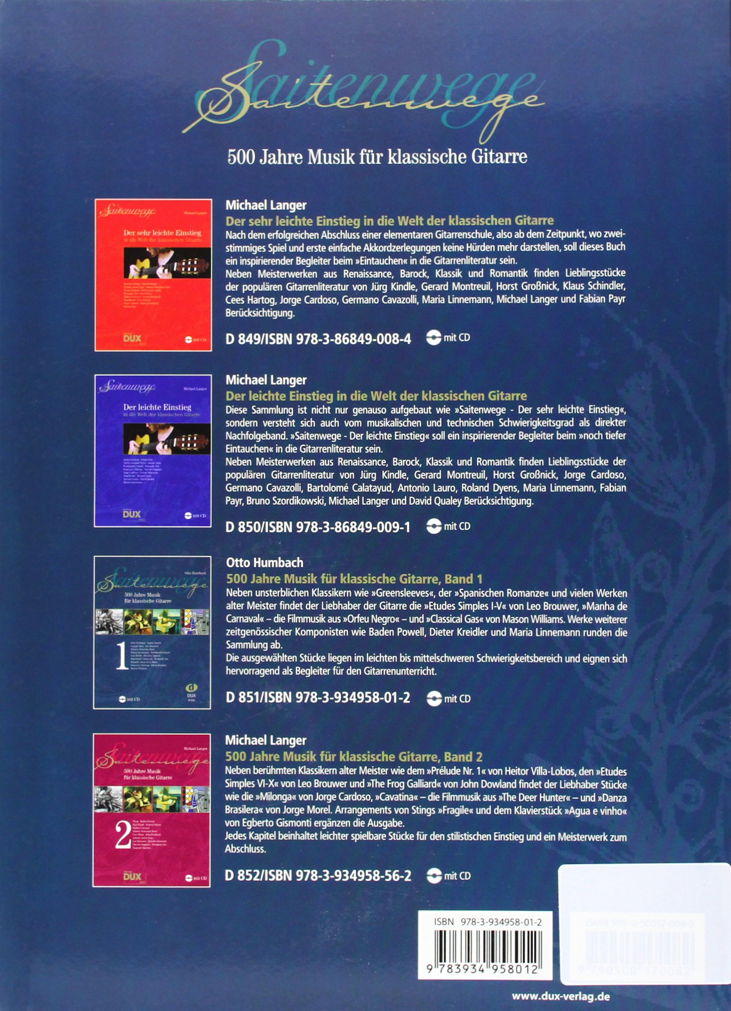 Saitenwege band 1 - 500 jahre musik fur klassische gitarre - guitare + media online