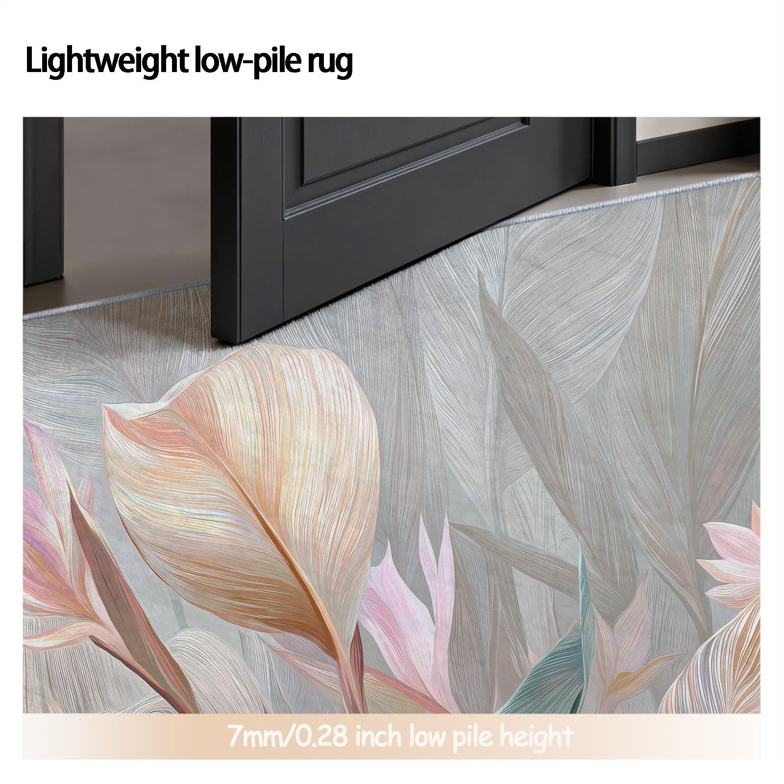 Minimalistisch Leichter Luxus Teppich 60 x 90 cm Kurzflor Hellgelb Beige Strelitzie Tropische Blätter, Waschbar, Pflegeleicht, Extra Weich Für Wohnzimmer, Schlafzimmer, Esszimmer