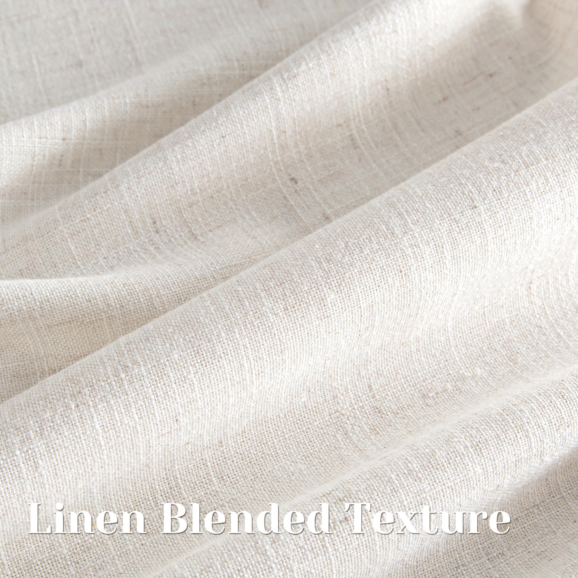 PONY DANCE Rideau Voilage Lin Decoration Maison Salon Chambre Cuisine Fenetre, Panneaux Galon Fronceur Draperies Intérieurs, Écru, Lot de 1, Chaque Panneau: L300xH245cm | Lot de 1 rideau en lin dense (250 g/m²), style bohème, aspect lin, pour salon, crème