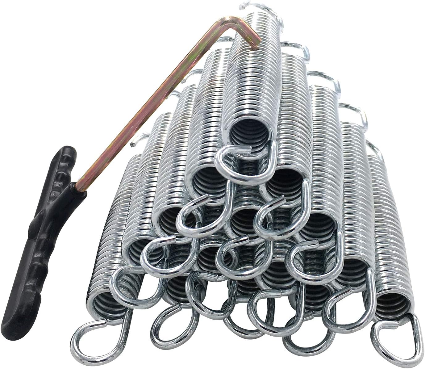 ZhenT 7’’ Trampoline Spring Heavy Duty Galvanized Steel Replacement Kit for Extra Bounce,Come with Free T-Hook(Set of 15)