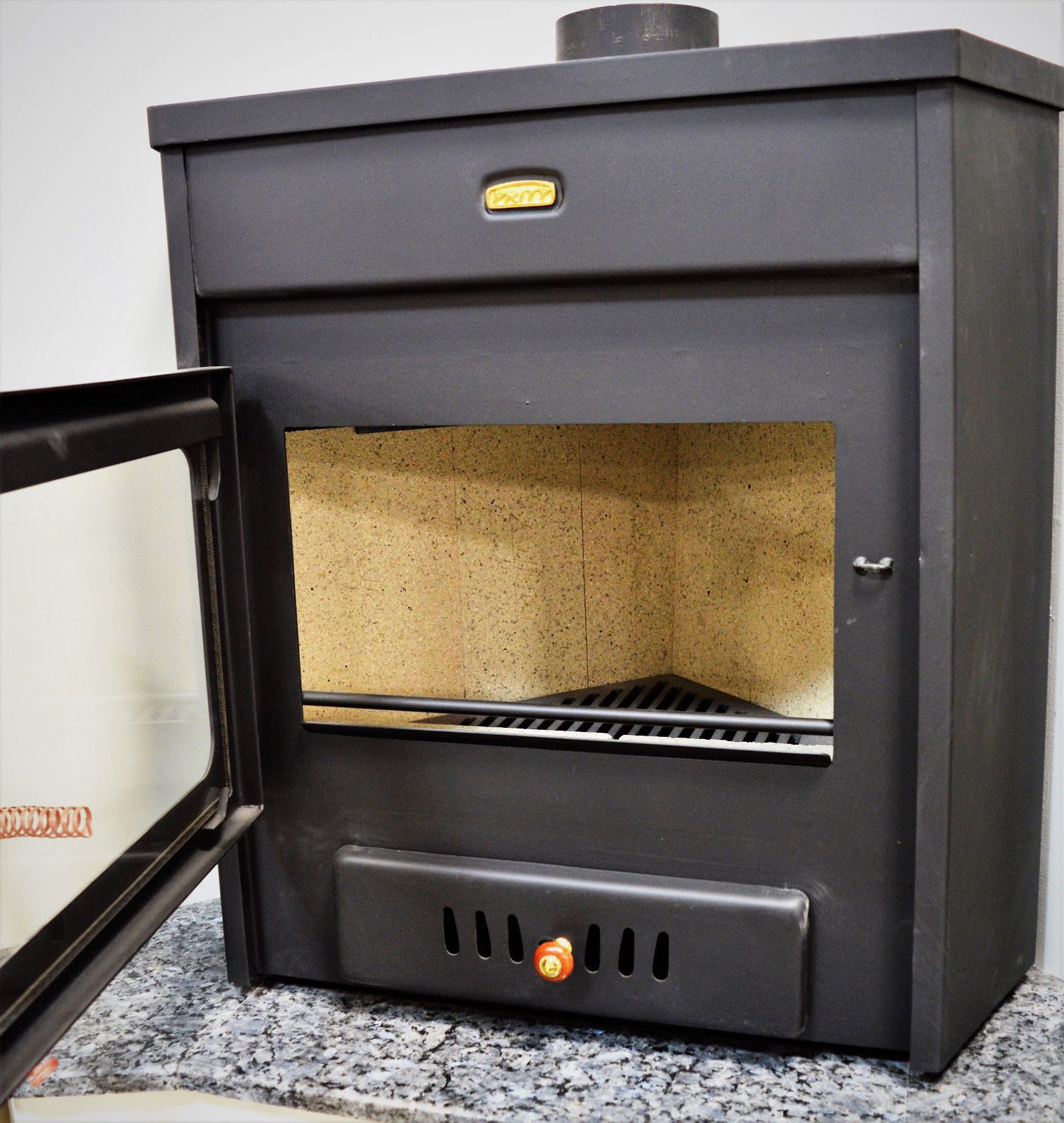 Bruciatore a legna per stufa ad angolo modello a legna combustibile solido 12kw Prity AMB