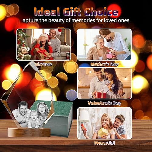 Miniatura 6 de Artmosphere Foto de cristal 3D, regalos personalizados de Navidad para mujeres, esposa, ella, mamá, hombres, él, papá, abuelo, abuela - Gran regalo