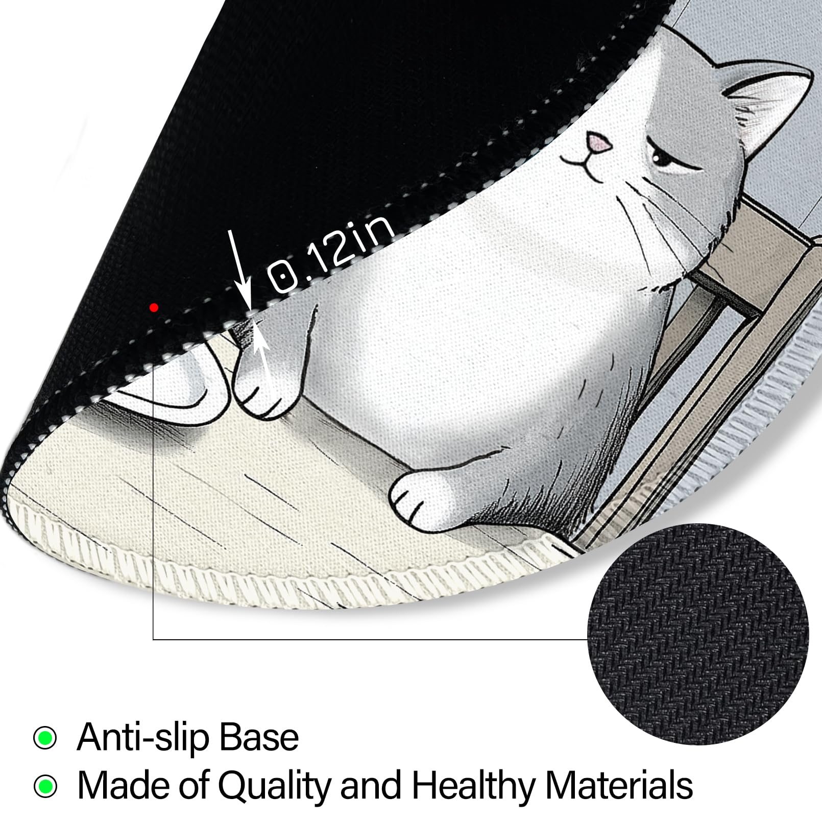 Divertente tappetino per mouse da lavoro, piccolo tappetino rotondo per scrivania, computer portatile | Mini tappetino mouse wireless da viaggio per computer, accessori da ufficio, regali per colleghi, 21,8 x 21,8 cm