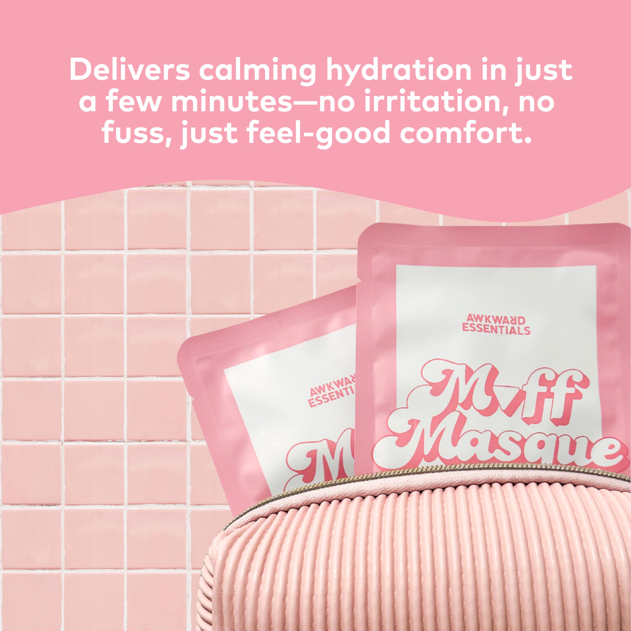 Awkward Essentials Muff Masque Moisturizing Plant-Based Vajacial Mask for Women, Hydrating Vulva Care Sheet Mask Relieves Vaginal Dryness, Itching & Hydrates Hair