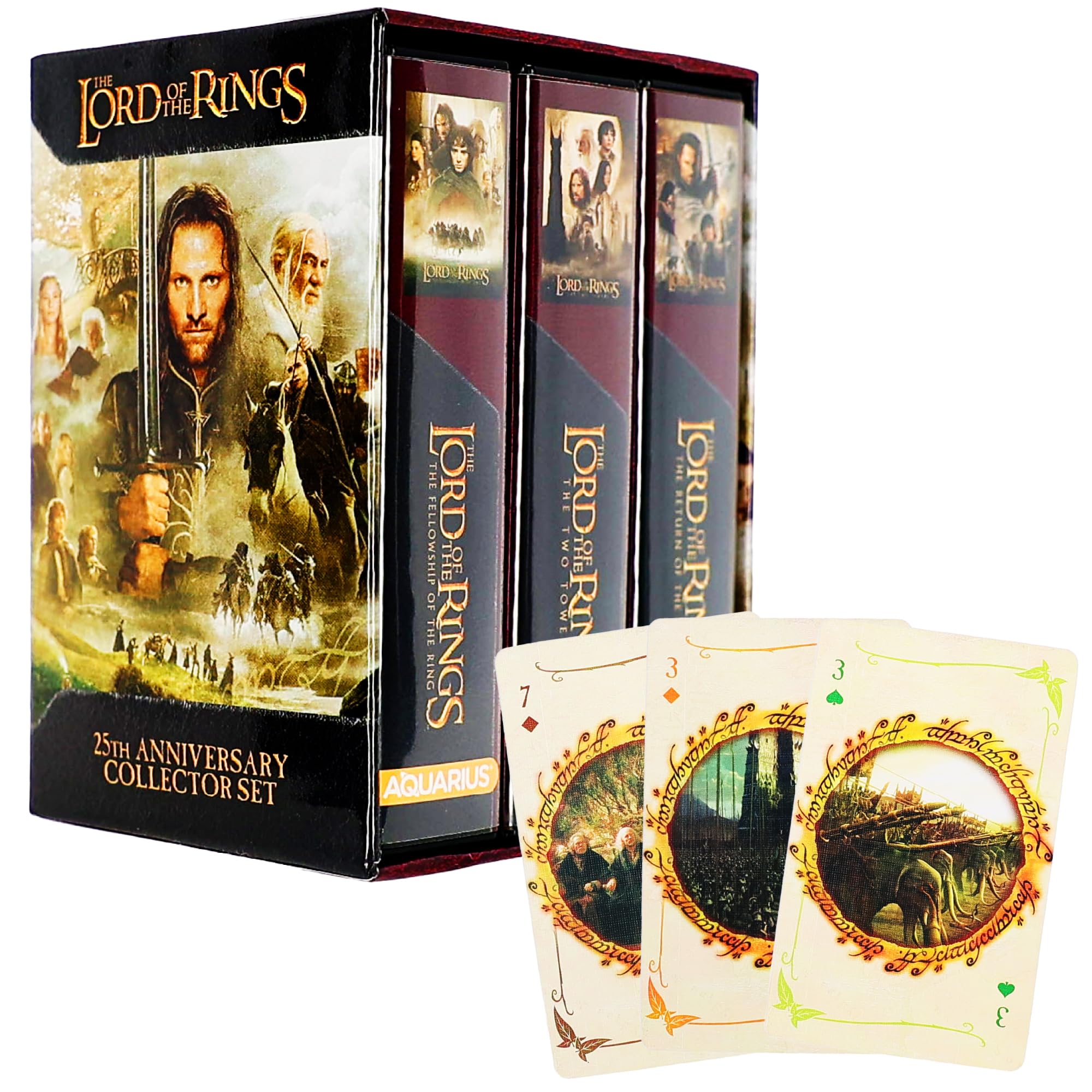 AQUARIUS Lord of The Rings Playing Cards Limited Edition Collector Set – 3 Deck Box Set Featuring Fellowship of The Ring, Two Towers & Return of The King