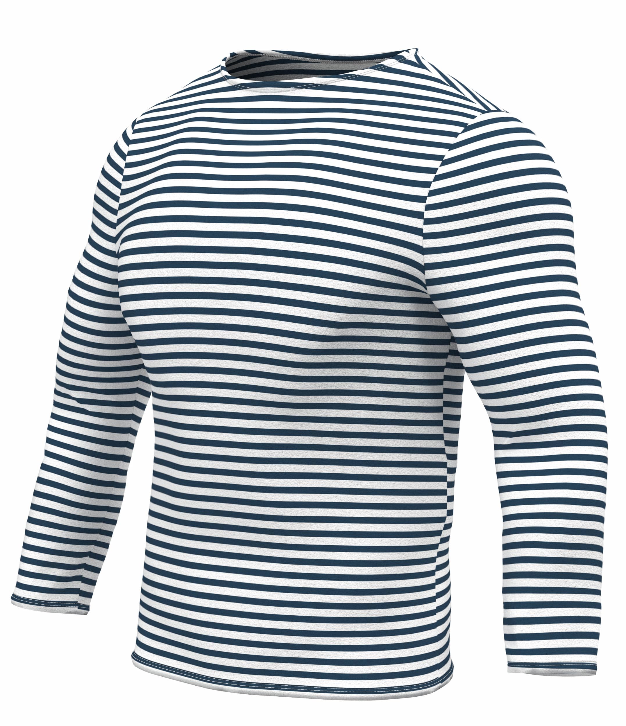 Genuine Striped Long Sleeved T-Shirt Top Cotton Navy Blue Sailor