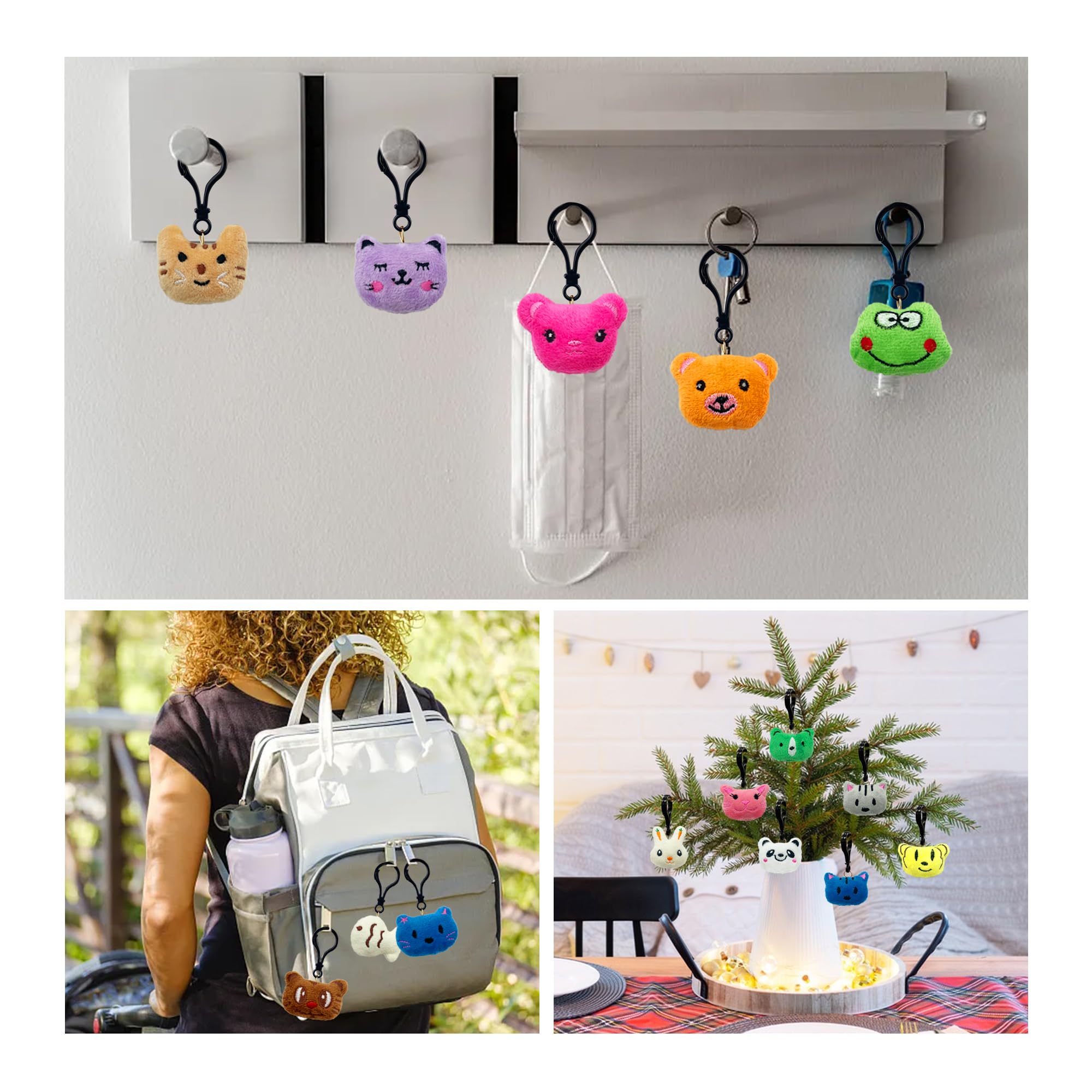 XIPEGPA 36 PCS Mini Plush Animals Toys Small Stuffed Animal Keychains for Goodie Bags Party Favors Classroom Prizes and Easter Basket Stuffers - Image 6